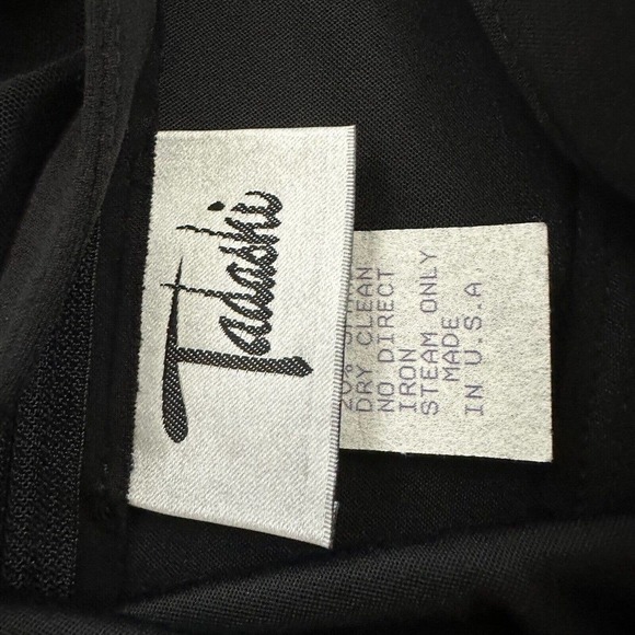 Tadashi Womens Vintage Mini Dress Size M New Black Mesh Sleeve Sheath Cocktail - Picture 6 of 11